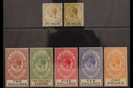 1925-32 HIGH VALUES.  KGV (new Colours) High Value Definitive Set Complete To £1 Red-orange And Black, SG 102/107, With  - Gibilterra