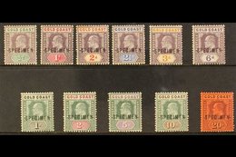 1902 SPECIMENS.  Ed VII Set To 20s Complete Overprinted "Specimen", SG 38s/48s, Some Tone Spots And 20s Without Gum. Cat - Côte D'Or (...-1957)