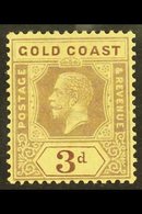 1913-21  KGV 3d Purple On Pale Yellow, Die II, SG 77e, Very Fine Mint. For More Images, Please Visit Http://www.sandafay - Gold Coast (...-1957)