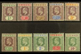 1902  1902 Complete Definitive Set, SG 57/66, Fine Mint. (10 Stamps) For More Images, Please Visit Http://www.sandafayre - Granada (...-1974)