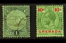 1908  1s And 10s, Wmk CA, SG 82/3, Very Fine Used. Scarce Issue. (2 Stamps) For More Images, Please Visit Http://www.san - Granada (...-1974)