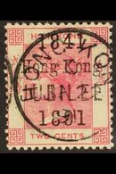 1891  2c Carmine "Jubilee" Overprint, SG 51, Superb Used With 'socked On The Nose' First Day Of Issue Cds Cancel, Fresh. - Altri & Non Classificati