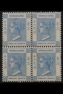 1900-01  12c Blue, Wmk Crown CA, BLOCK OF FOUR, SG 60, Light Tone Spot On Lower Right Stamp, Otherwise Very Fine Mint /  - Sonstige & Ohne Zuordnung