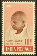 1948  10r Purple-brown & Lake Mahatma Gandhi - Independence, SG 308, Superb Mint With Only Minimal Traces Of Hinge, Very - Andere & Zonder Classificatie