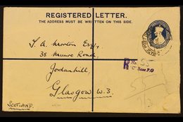 USED IN IRAQ  PAIFORCE 1946 3a+1½a Blue Postal Stationery Registered Envelope Addressed To Glasgow, Cancelled By "C - Ba - Andere & Zonder Classificatie