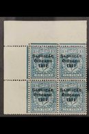 1922-23  10d Turquoise-blue "Saorstat" Overprint, SG 62, Superb Mint (three Stamps Are Never Hinged) Upper Left Corner B - Other & Unclassified