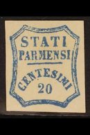 PARMA  PROVISIONAL GOVERNMENT 1859 20c Blue (Sassone 15, SG 31), Fine Mint Large Part Og, Four Good To Large Margins, Ve - Unclassified