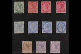 1885-90  Queen Victoria Set Complete With All Listed Shades, SG 2029, Includes ½d, 1d Rose, 1d Carmine (shades), 2d, 2½d - Malta (...-1964)