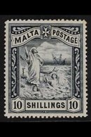 1899-1901  10s Blue-black, Watermark Crown CC, SG 35, Fine Mint. For More Images, Please Visit Http://www.sandafayre.com - Malta (...-1964)