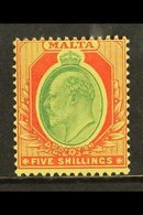 1911  5s Green & Red On Yellow, SG 63, Never Hinged Mint. Centered High. Fresh! For More Images, Please Visit Http://www - Malte (...-1964)