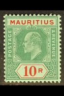 1910  10r Green And Red On Green, Ed VII, SG 195, Very Fine Mint. For More Images, Please Visit Http://www.sandafayre.co - Maurice (...-1967)