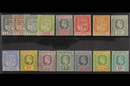 1910  Complete KEVII Definitive Set, Wmk MCA, SG 181/95, Very Fine Mint. (15 Stamps) For More Images, Please Visit Http: - Maurice (...-1967)