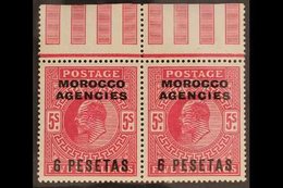 SPANISH CURRENCY  1907-12 6p On 5s Bright Carmine, Top Marginal Pair, SG 122, Very Fine Mint. For More Images, Please Vi - Otros & Sin Clasificación