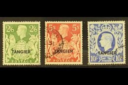 TANGIER  1949 2s6d, 5s & 10s KGVI GB Ovpts, Top Three Values, SG 273/5, Very Fine Used (3 Stamps). For More Images, Plea - Autres & Non Classés