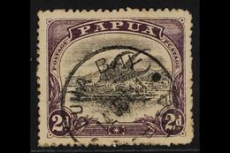 1910-11  2d Black & Dull Purple Lakatoi With 'C' FOR 'O' IN 'POSTAGE' Variety, SG 77a, Fine Cds Used With Nice "Buna Bay - Papoea-Nieuw-Guinea