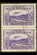 1935  £2 Bright Violet, Bulolo Goldfields, Airmail, SG 204, Superb Used Vertical Pair. Scarce Multiple. For More Images, - Papua New Guinea