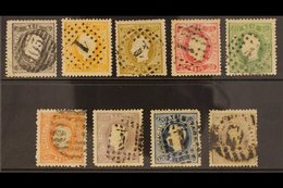 1867-70  Luis 'curved Labels' Complete Set (Michel 25/33, SG 52-68), Used, Some With Small Faults, Mostly Good To Fine U - Other & Unclassified