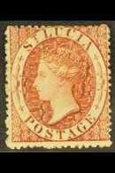 1860  (1d) Rose Red, SG 1, Fine Mint Large Part Og. For More Images, Please Visit Http://www.sandafayre.com/itemdetails. - Ste Lucie (...-1978)