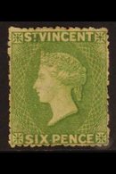 1878  6d Pale Green, Upright Star Wmk, SG 26a, Mint, Signed Diena For More Images, Please Visit Http://www.sandafayre.co - St.Vincent (...-1979)