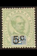 1889  5c On 12c Green And Blue (thick Overprint With Stop After "C"), SG 26, Mint Lightly Hinged. For More Images, Pleas - Sarawak (...-1963)