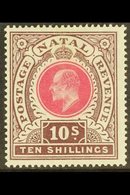 NATAL  1902 10s Deep Rose And Chocolate, Ed VII, SG 141, Very Fine Mint. For More Images, Please Visit Http://www.sandaf - Sin Clasificación