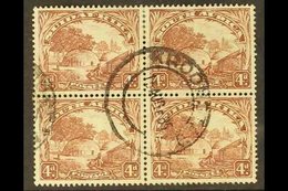 1930-44  4d Brown, Scarce WATERMARK UPRIGHT In A BLOCK Of FOUR, SG 46, Small Wrinkle At Top Right Corner, Otherwise Fine - Unclassified