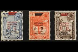 QU'AITI STATE  1966 Kennedy OVERPRINTS IN BLACK Complete Set (SG 68/70 Var, Michel 68/70 Var), Superb Never Hinged Mint, - Aden (1854-1963)