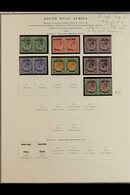 1923-1954 FINE MINT COLLECTION  In Hingeless Mounts On Leaves, Includes 1923 Opts Setting I Pairs Set To 6d & 2s6d (this - Afrique Du Sud-Ouest (1923-1990)