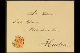 1889 TRAVELLING POST OFFICE  (26th June) Cover To Huelva Bearing 15c Alphonso Tied By Zalamea TPO Octagonal Date Stamp,  - Otros & Sin Clasificación