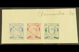 FERNANDO PO  1861 Unique Hand Painted Miniature Artworks By An Artist From France, Three Tiny Essays Inscribed "Fernando - Altri & Non Classificati