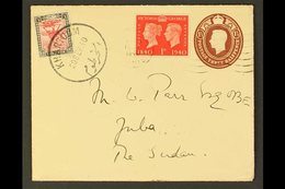 1940  (13 Sept) GB 1½d Envelope With Additional 1940 1d Stamp Centenary Stamp Sent From Winchester To M. W. Parr (the Go - Sudan (...-1951)