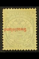 1892  ½d Grey Overprint INVERTED SG 10a, Mint With PFSA 1997 Photo Certificate Stating Slightly Soiled Perforations At T - Swaziland (...-1967)