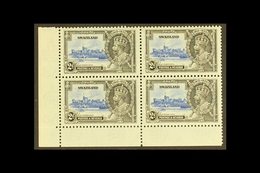 1935  2d Ultramarine And Grey Black Jubilee, Variety "Extra Flagstaff", SG 22a, In A Mint Corner Block Of 4 With Normals - Swaziland (...-1967)