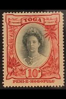 1925 VARIETY.  10d Black And Aniline Carmine, Both "O"'s Small, SG 62ca, Fine Mint. For More Images, Please Visit Http:/ - Tonga (...-1970)