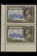 1935  2c Jubilee EXTRA FLAGSTAFF Variety, SG 239a, Within Never Hinged Mint Lower Left Corner PAIR, Very Fresh, An Attra - Trinidad & Tobago (...-1961)