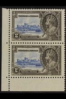 1935  2c Jubilee EXTRA FLAGSTAFF Variety, SG 239a, Within Never Hinged Mint Lower Left Corner PAIR, Very Fresh, An Attra - Trinidad Y Tobago