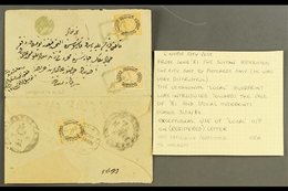 1881  Registered Envelope (opened For Display) From Yenisehir To Kadikoy (Constantinople) Bearing On Address Side The 18 - Otros & Sin Clasificación