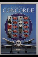 BUSINESS CUSTOMISED SHEETS  2005-2009 All Different Limited Edition Collection Featuring CONCORDE, Includes 2005 "Farewe - Other & Unclassified