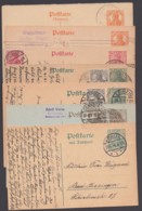 "Germania", 7 Bedarfskarten, Dabei F- Und A-Teile - Cartes Postales