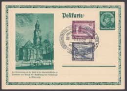 P 248 Mit Zusatzfrankatur 641/2, Marschpoststempel "Dresden-Nürnberg", 7.9.37 - Postkarten