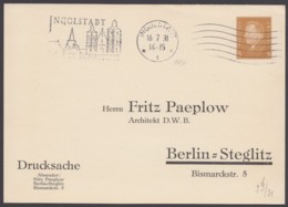 PP 106 B 14/03 "Fritz Paeplow", Werbestempel "Ingolstadt", 1931 - Cartes Postales