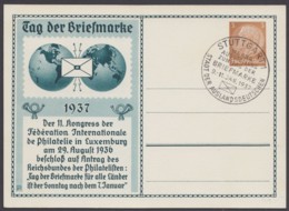 PP 122 C 35/02, "Tag Der Briefmarke", 1937, Pass. Sst "Stuttgart" - Private Postal Stationery