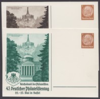 PP 122 C 121/01 + /02, "Kassel 1937", Beide Farben, Ungebraucht - Private Postal Stationery