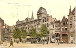 Amsterdam, Damrak - Bible-Hotel Met Volk 1911 - Amsterdam