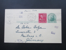 USA 1940 Zensurbeleg GA Mit ZuF Mehrfachzensur OKW New York - Freiburg Social Philately Dr. Oskar Bolza Mathematiker - Cartas & Documentos