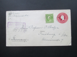 USA 1923 Registered Letter GA Mit ZuF Nr. 235 Chicago - Freiburg Social Philately Dr. Oskar Bolza Mathematiker - Storia Postale