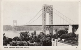 New York City George Washington Bridgge Real Photo Postcard RPPC 1955 - Bruggen En Tunnels