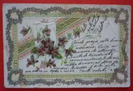 FLOWERS LITHO , EMBOSSED , USED 1904 - Fleurs