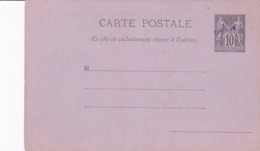 Carte Sage 10 Noir G4b Neuve Surcharge Spécimen - Postales Tipos Y (antes De 1995)