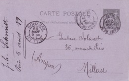 Carte Sage 10 Noir G4 Oblitérée Repiquage J.H. Schmitt - Overprinter Postcards (before 1995)
